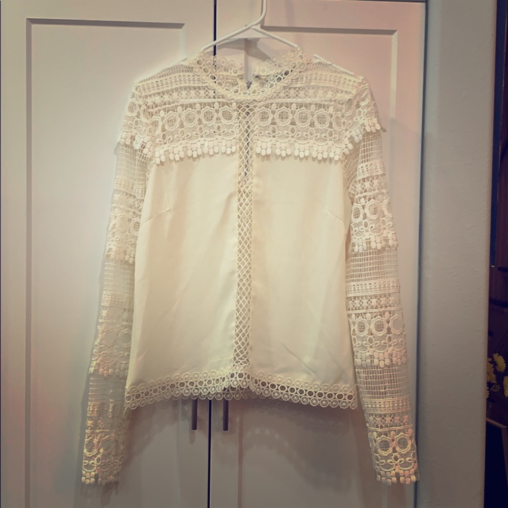 Off white lace blouse - Size Small